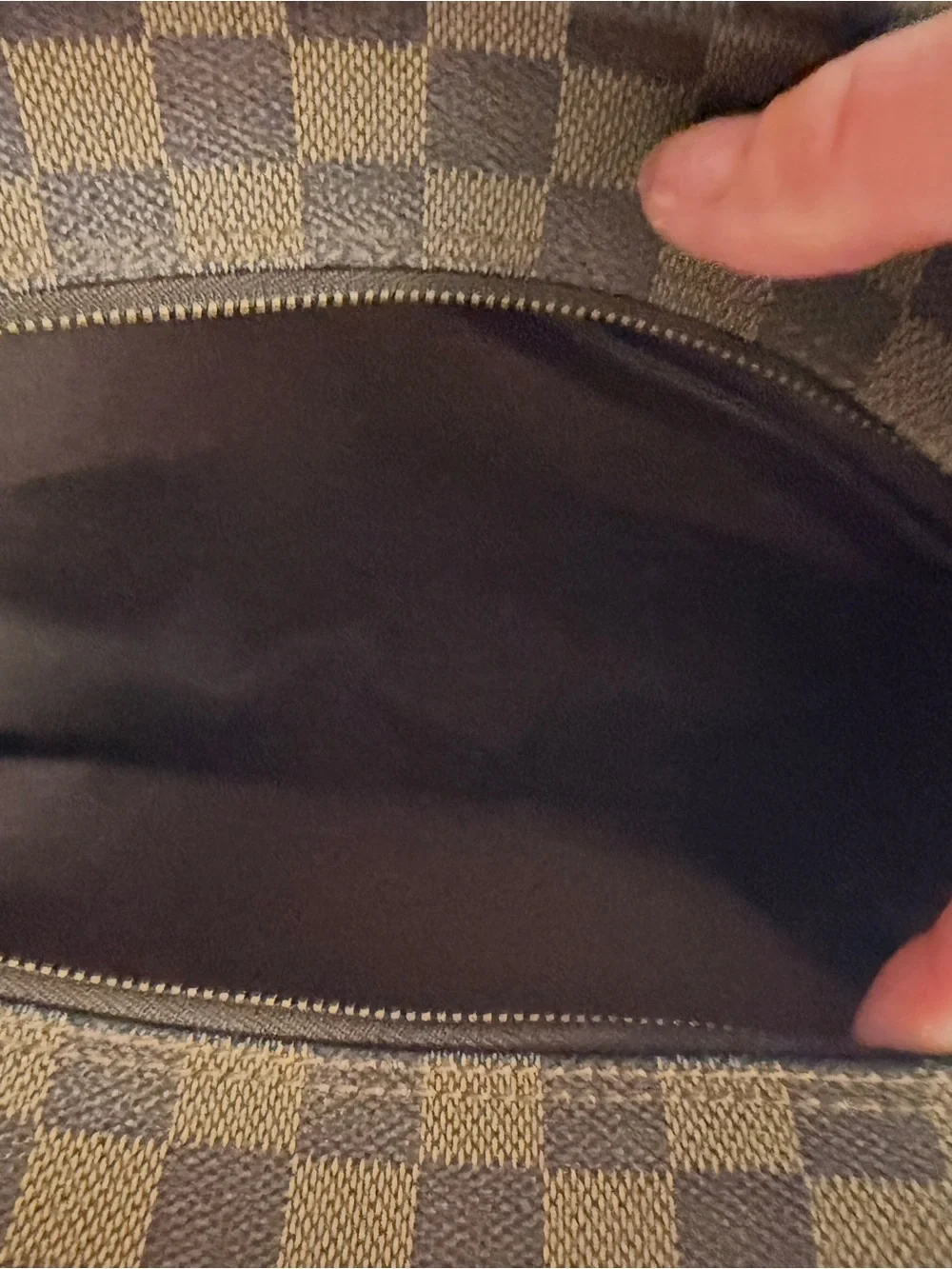 Louis Vuitton Damier Ebene Checkered Messenger Bag in Brown